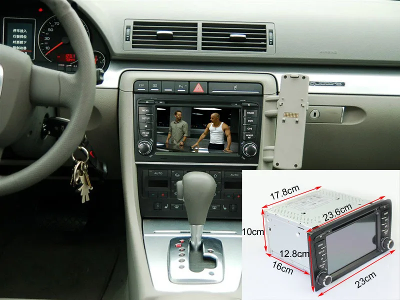 Discount 7" Android 8.1.1 OS Wifi 3G Car DVD Player GPS Nav Radio Stereo for Audi A4 2002-2008 with Retail Package 8G GPS card and Map 5