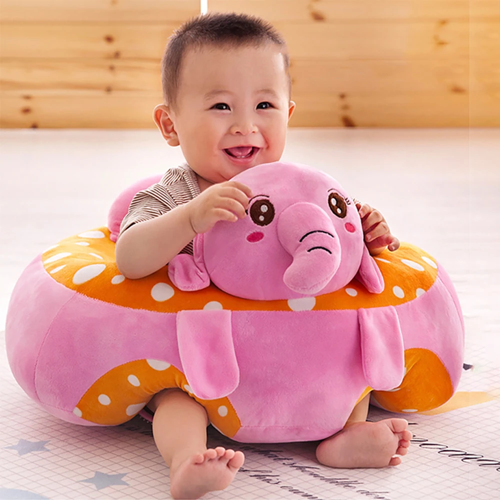 

Baby Chair Support Seat Plush Soft Baby Sofa Cartoon Infant Learn Sitting Chair Keep Sitting Posture Comfortable For 0-3 Month