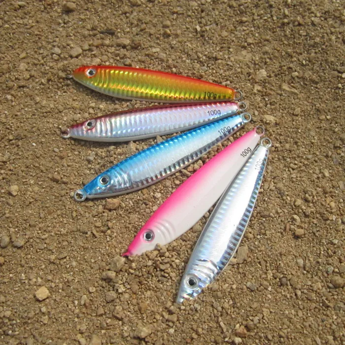 5pcs/lot Deep sea fishing lure lead fish jig 100g luminous belly, hard