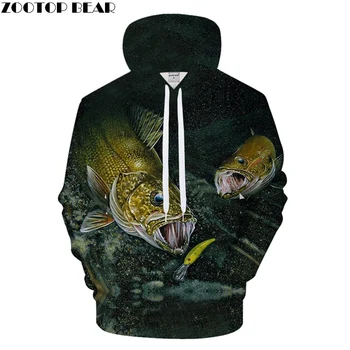 

Fish Print Hoodies Men Animal Hoody 3D hoodie Streatwear Sweatshirt Funny Tracksuit Pullover Coat Hip Hop Drop ship ZOOTOPBEAR