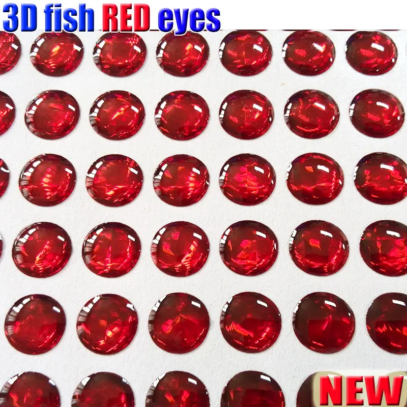 500, 3d глаза для приманки, приманка для завязывания мушек, приманка для глаз, одноцветная приманка для глаз, шт./лот, красный цвет
