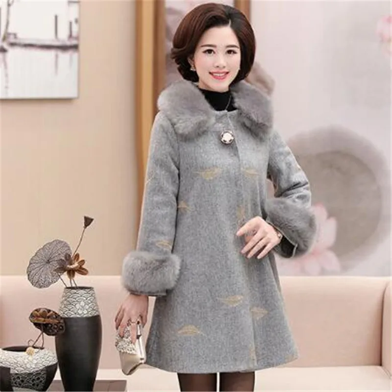 Femme Manteaux Blue Long A3944 De Veste Col Red 2019 Dames 2019 Fourrure Red Femmes Faux Manteaux gray Nouvelles Marque