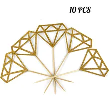 10 шт. топперы серебряные блестящие бриллианты для кексов украшения для девичника#35