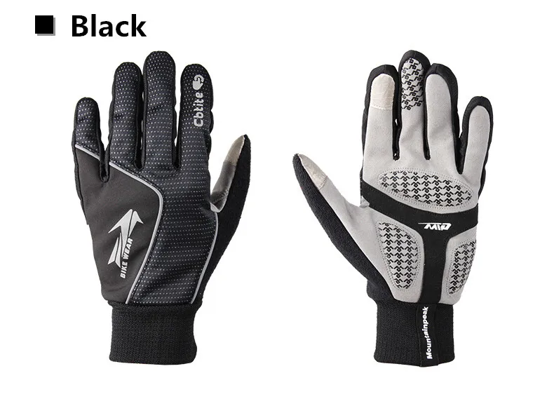 Мужские и женские походные перчатки, 3 цвета, уличные спортивные перчатки, полный палец, ветрозащитные перчатки для катания на лыжах, перчатки для телефона с сенсорным экраном MP022 - Цвет: Black