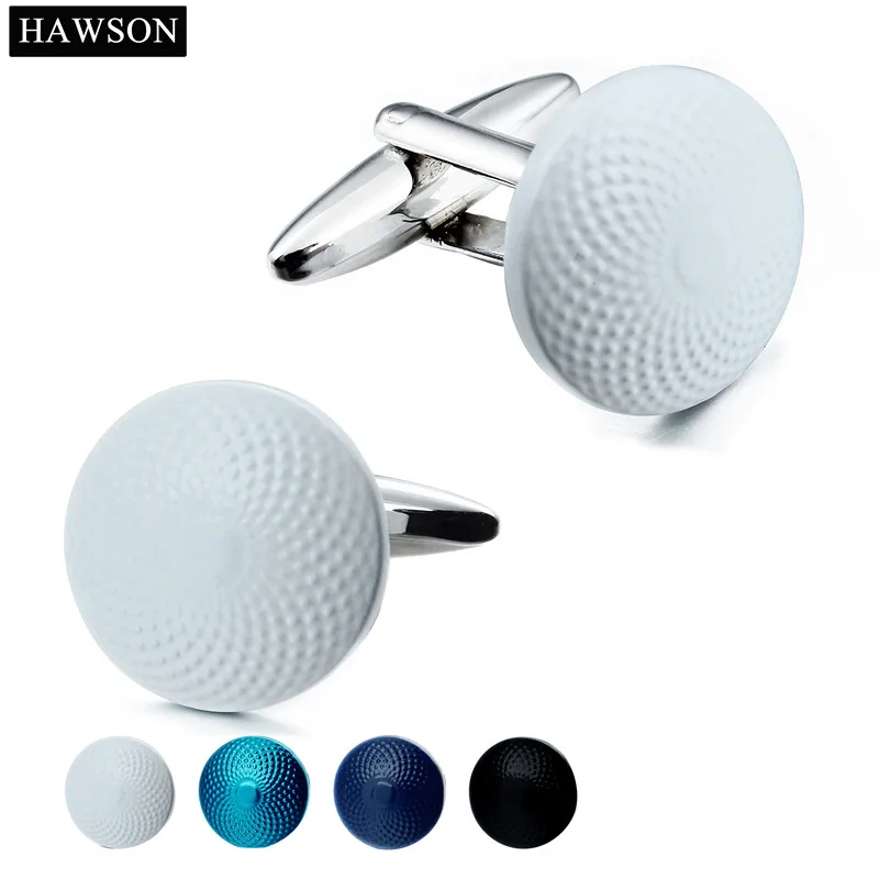 Sporty Mens Round Cufflinks Ball Design Button Cuff Links for Mens