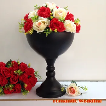 

30cm 12" tall black metal Party flower vase wedding Table centerpiece decoration Party supplies 10pcs/lot
