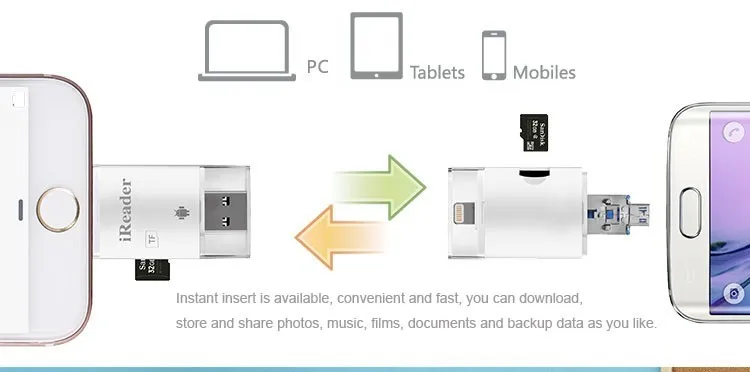 3в1 iFlash накопитель USB Micro SD SDHC TF OTG Кардридер писатель для iPhone Android