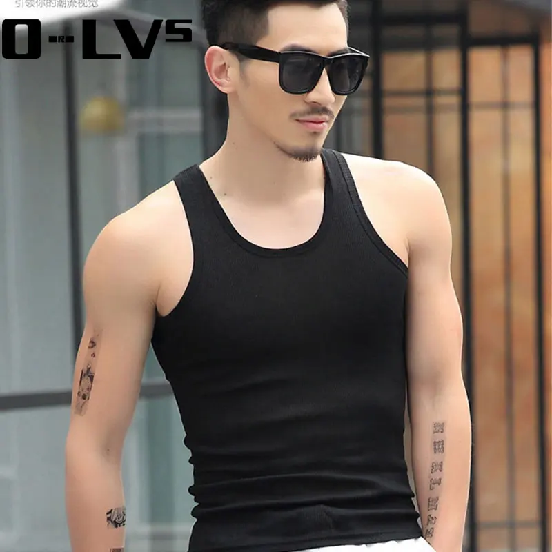 CMENIN Vest Men's all cotton Solid color seamless underwear clothing close-fitting broad shoulders O-neck vest comfortable K01