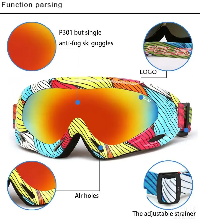 POLISI детская зимняя очки для лыж и сноуборда для мальчиков; Верхняя одежда для девочек зимние очки UV400 Анти-туман снегоход Esqui