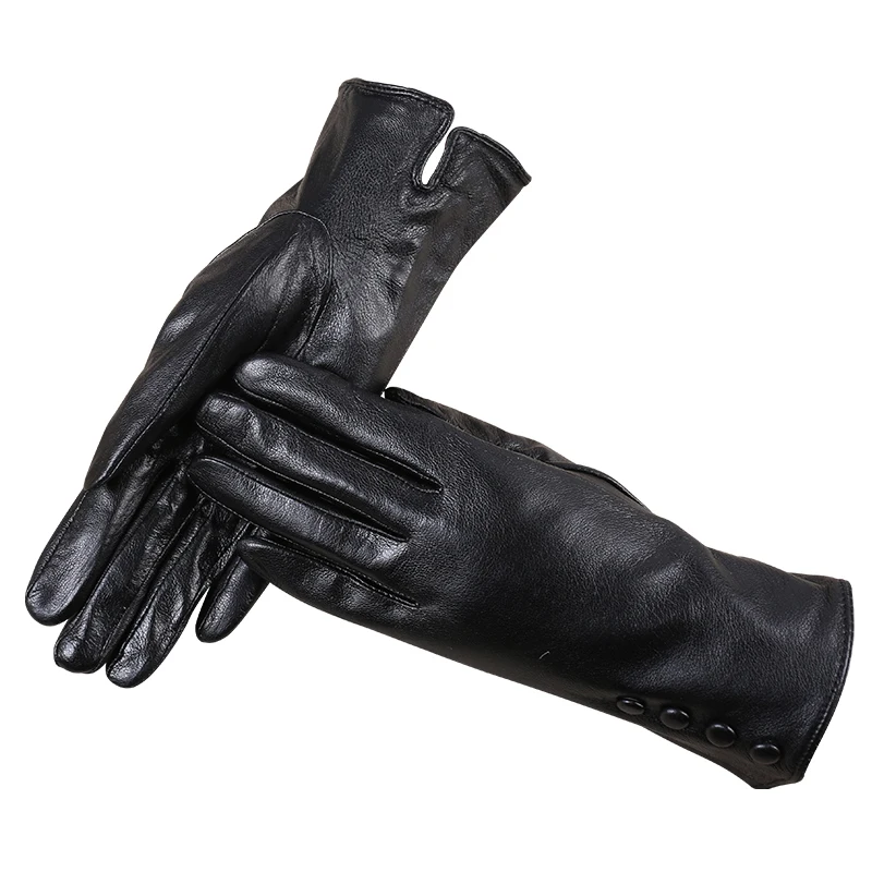 

Womans Leather Gloves Sheepskin Gloves For Women Ladies Black Guantes Genuine Leather Gloves Fashion Womans Gloves 2018 Mittens
