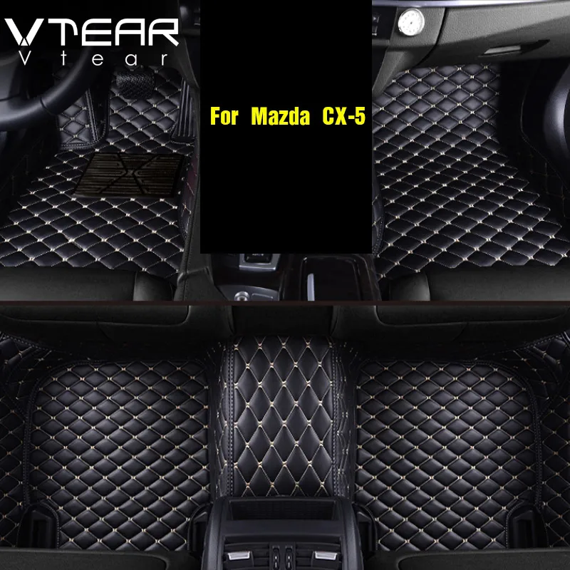 Vtear для Mazda CX-5 CX5 кожаные коврики, коврики для интерьера, водонепроницаемые коврики, аксессуары для автомобиля