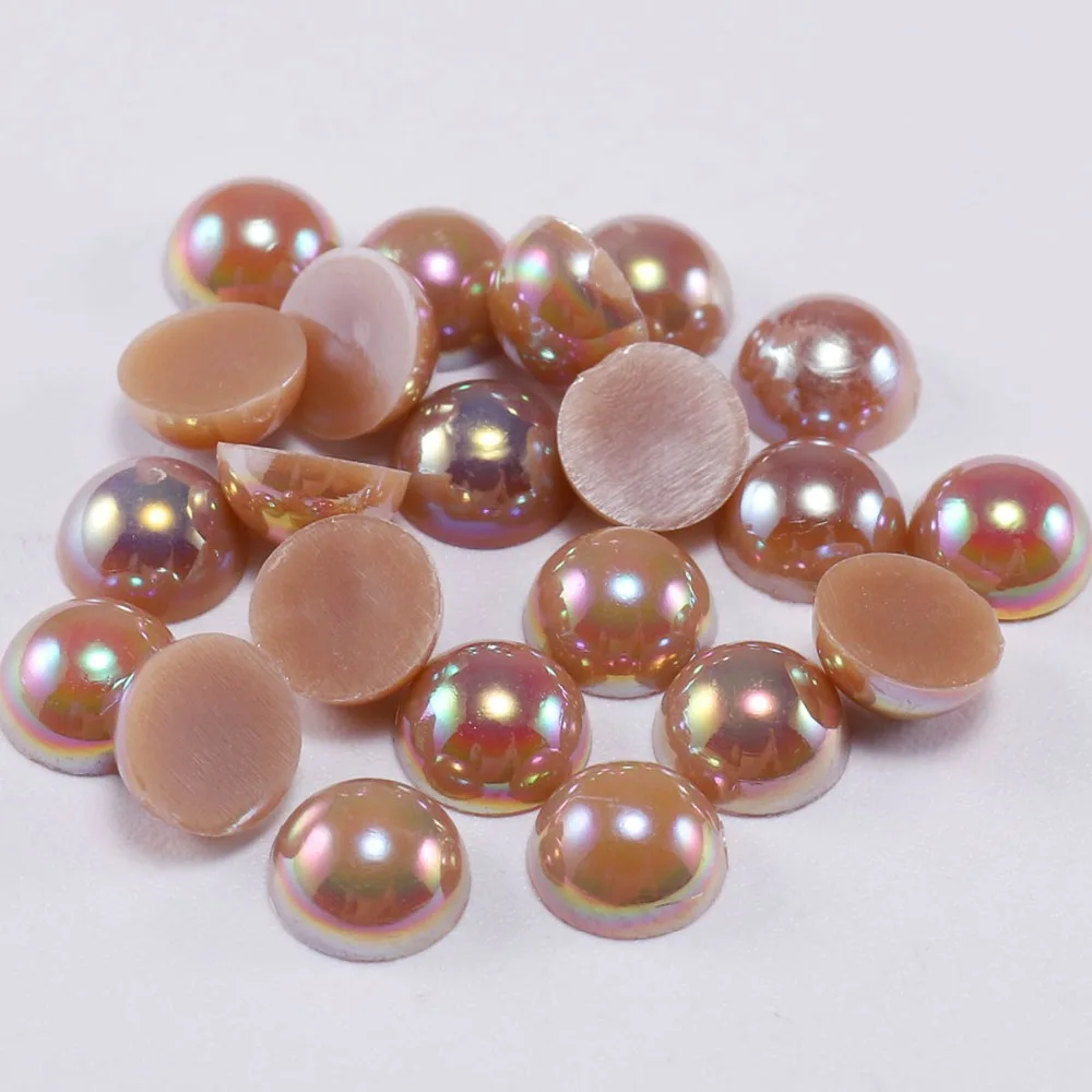 sourcing map Lot de 1 000 demi-perles en plastique à dos plat