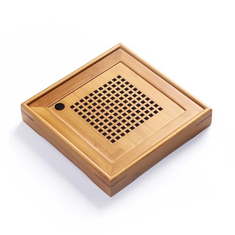 Бамбуковый чайный поднос бытовой прямоугольный современный простой небольшой бамбуковый квадратный кунг-фу чайный поднос дропшиппинг