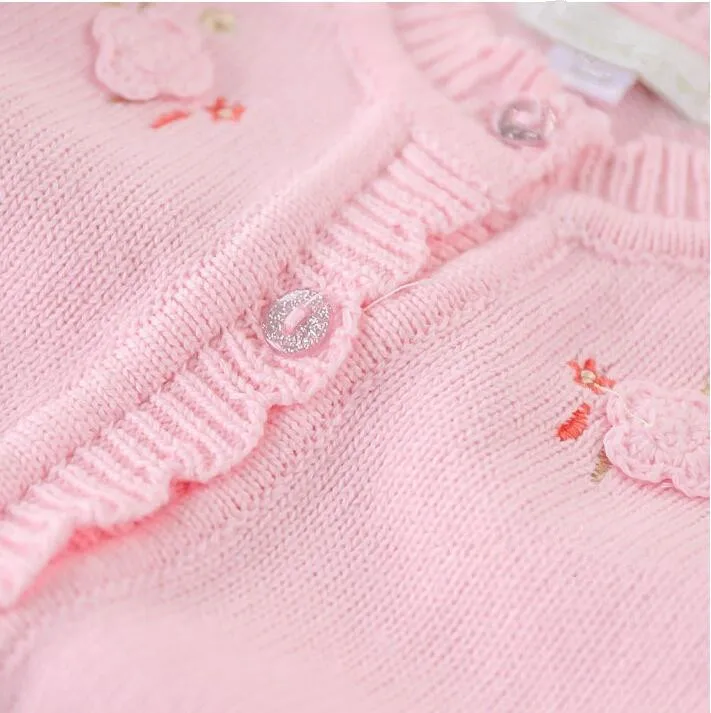 YGP32094648; осень ; Детский свитер для девочек; кардиган с вышитыми цветами; Верхняя одежда для детей; пальто в стиле Лолиты