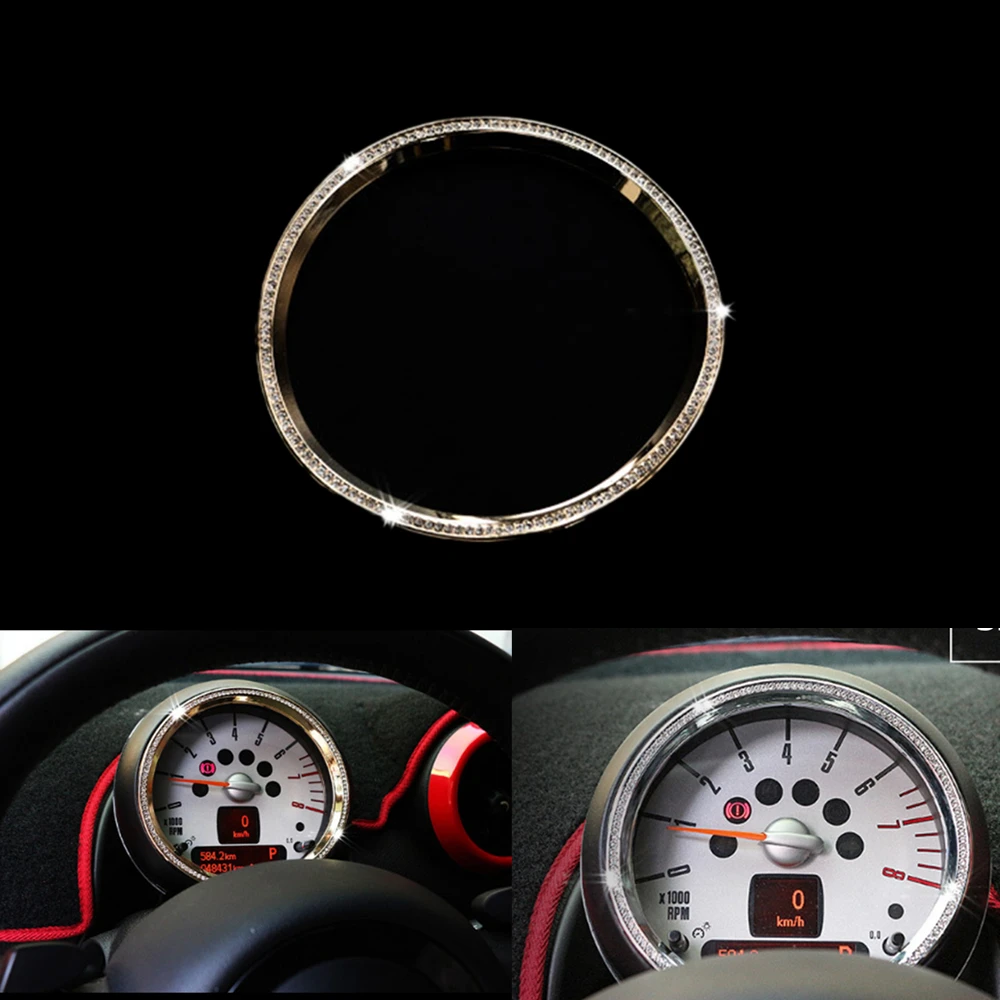 

1pcs For Mini Cooper R55 R56 R57 R58 R59 R60 R61 Tachometer 3D Diamond Rings Stickers R55 Clubman R60 Countryman Accessories R61