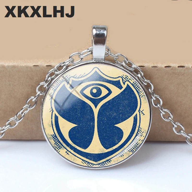 

HOT! Arrival High Quality Electronic Music Festival Tomorrowland Necklace Glass Cabochon Photo Medallion Necklaces Jewelry