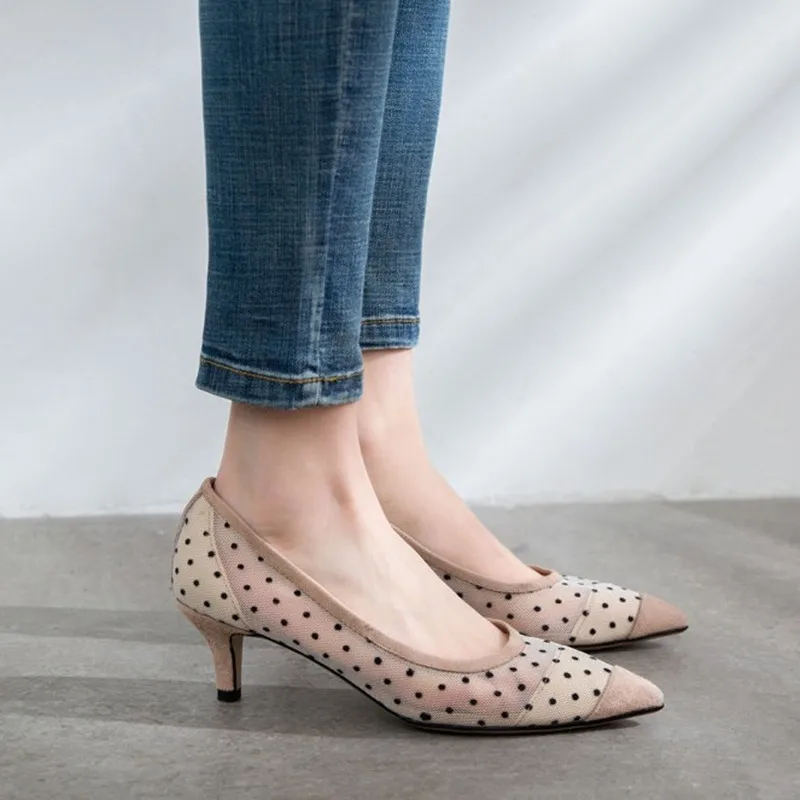Brand New Pointed Toe Women High Heel Shoes Fashion Polka