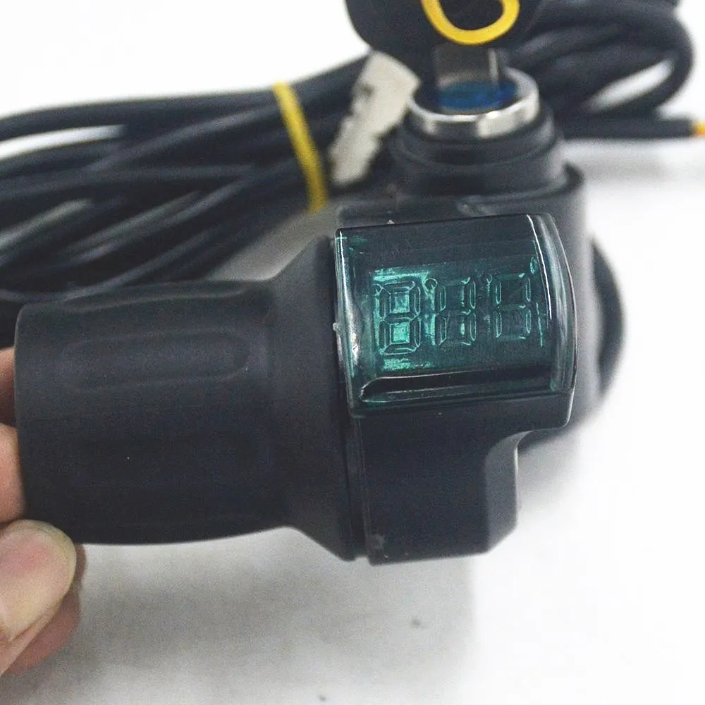 Cheap 24V 36V 48V 60V 72V electric bike Throttle Grip Handle LCD Display Indicator/Lock Key Knock Half Twist Throttle 4