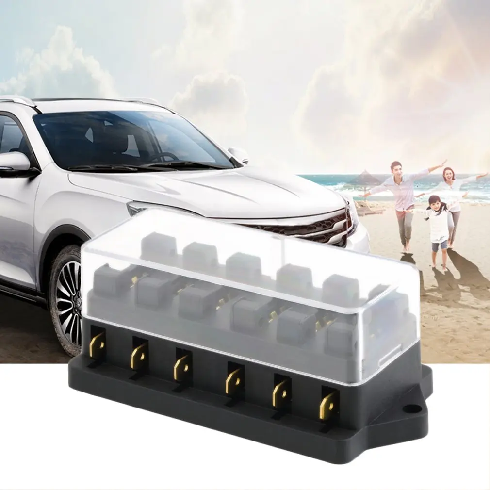

Universal 12V 6 Way Fuse Box Block Fuse Holder Box Car Vehicle Circuit Automotive Blade Car Fuse Accessory Tool