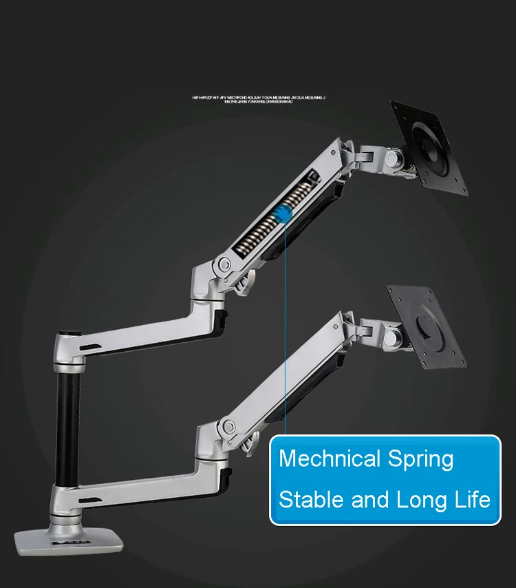 Настольный полный ход 17-32 дюймов тройной держатель для монитора алюминиевый механический пружинный кронштейн для монитора Макс. Загрузка 10 кг каждый