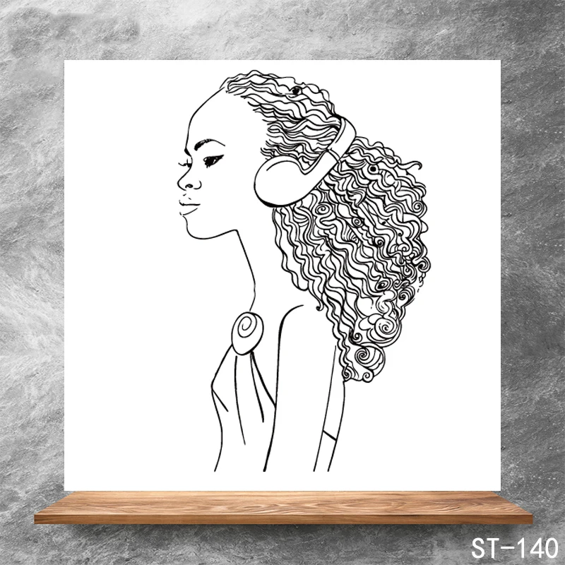

Woman listening to music Transparent Clear Stamps DIY Scrapbooking Album Card Making DIY Decoration Making Embossing Stencil