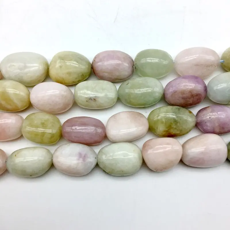 

New Arrival Natural Stone Beads Colorful Morganite Jewelry Beads Nugget Free Form 14-19 mm Smooth Oval.