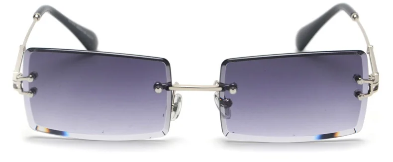 SHAUNA Модные прямоугольные градиентные солнцезащитные очки для женщин без оправы Солнцезащитные очки - Цвет линз: Grey