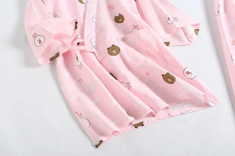 Женские пижамы для девочек японский принт юката нижнее бельё кимоно халат платье Хлопок Костюмы Ночная рубашка пижамы Досуг домашняя