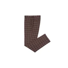 Новые шерстяные клетчатые брюки с короной на заказ, формальные свадебные мужские костюмные брюки, модные облегающие повседневные Брендовые прямые брюки