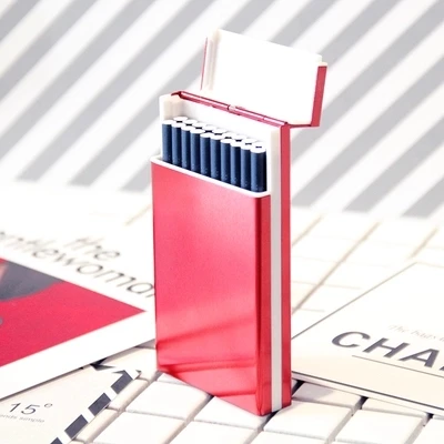 

108 * 60 * 18mm slim 20 cigarette box case Aluminum & plastic women thin cigarette case