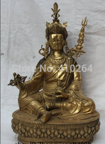 

20"Tibet Tibetan Buddhism Bronze Guru Rinpoche Padmasambhava Buddha Statue