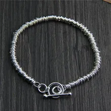 Настоящий браслет ручной работы из чистого 925 пробы серебра для женщин, винтажный панк дизайн, персонализированный браслет