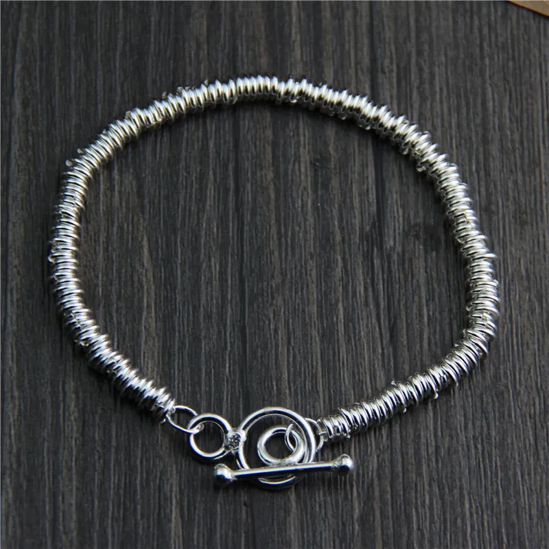 Real Pure 925 Sterling Silver Handmade Bracelet For Women Vintage Punk Original Design Personalized Bracelet Real Pure 925 Sterling Silver Handmade Bracelet For Women Vintage Punk Original Design Personalized Bracelet