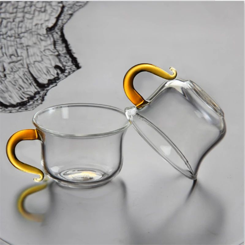 4pcs Creative Kung Fu Tea Cups Heat Resistant Thicker Glass Tea Sets