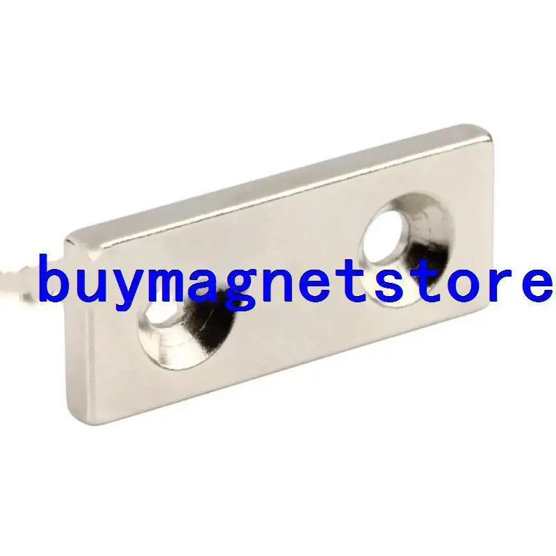 

One N35 Strong Block Magnet 50 mm x20 mm x 5 mm two Holes 5 mm Rare Earth Neodymium