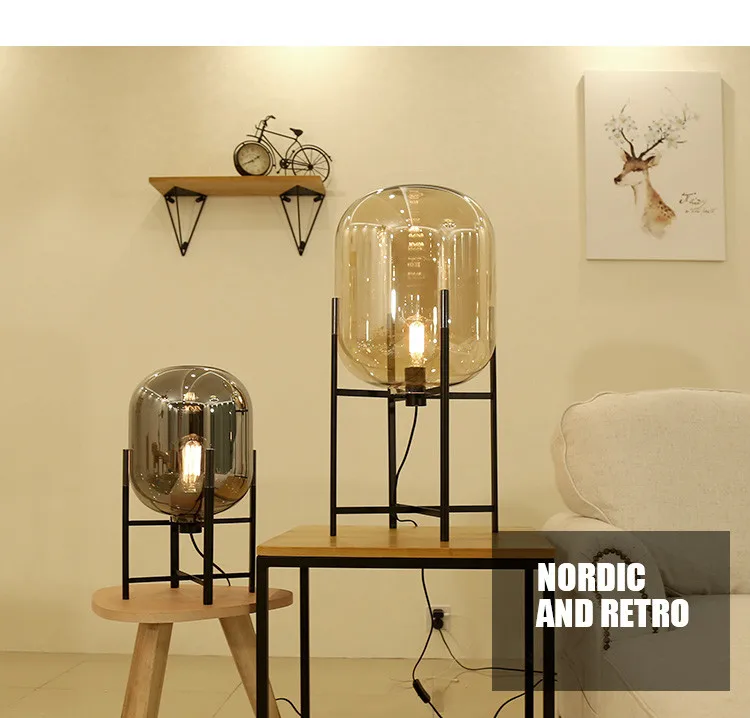 Современный стеклянный стол лампы прикроватные постоянного освещения Nordic Глобус кровать лампы для офисного стола lumiiare спальня abajur de mesa