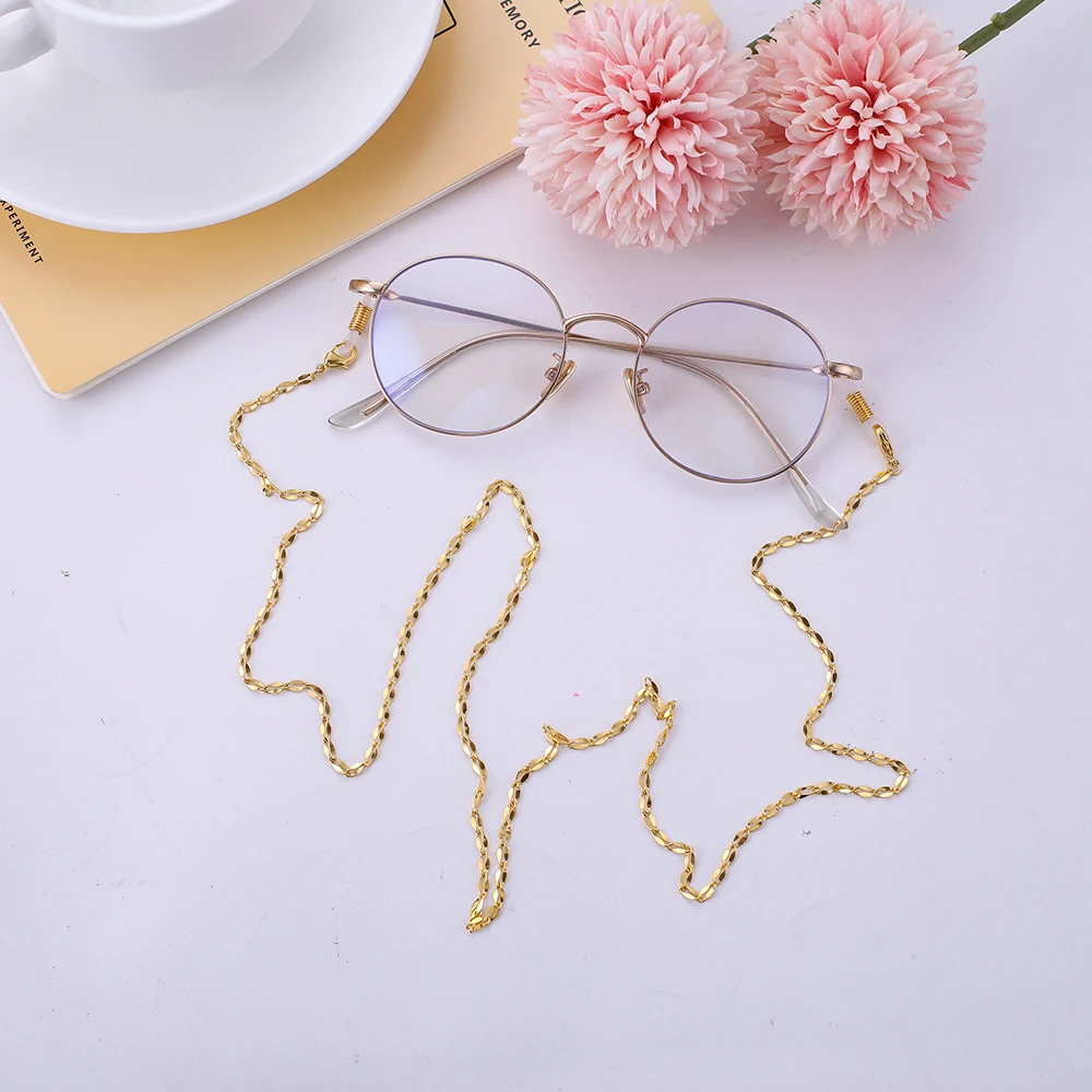 LIKGREAT 78 см золотая металлическая цепочка для очков для женщин, шикарные модные солнцезащитные очки, ремешок для мужчин, очки для глаз, шнур, веревка, цепочка для шеи