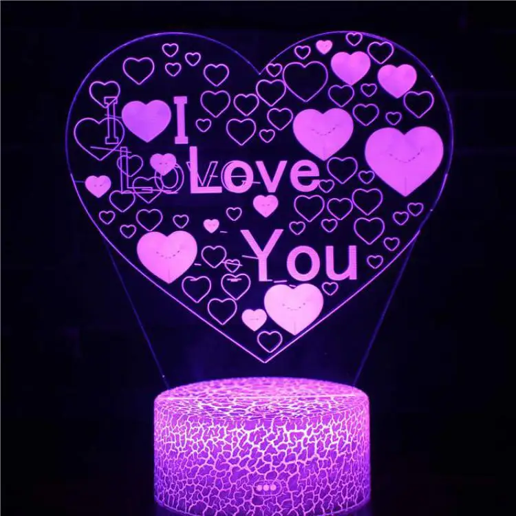 Любовь дистанционное управление настольные лампы творческий Usb штекер в красочные подарок на день рождения современный белый база красивый стол лампа - Цвет абажура: 7 color change