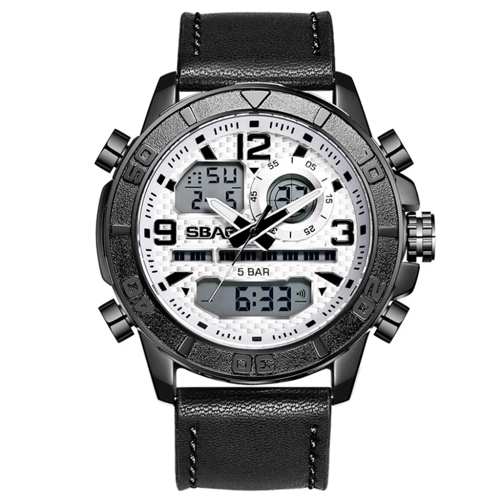 

Men's Sports Watch Waterproof Calendar Multi Function Leather Band Electronic Watch LED Waterproof Date Clock reloj hombr Q5