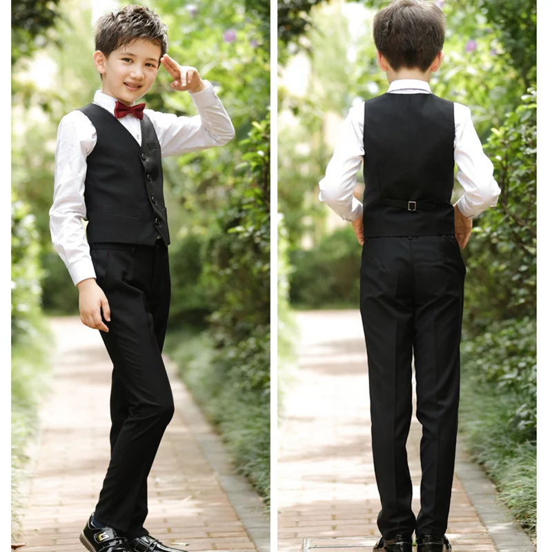 ActhInK/комплект из 3 предметов для мальчиков, костюм с жилетом и галстуком-бабочкой, новинка года, деловой костюм-смокинг для мальчиков-подростков Свадебный костюм Школьная форма для мальчиков C259