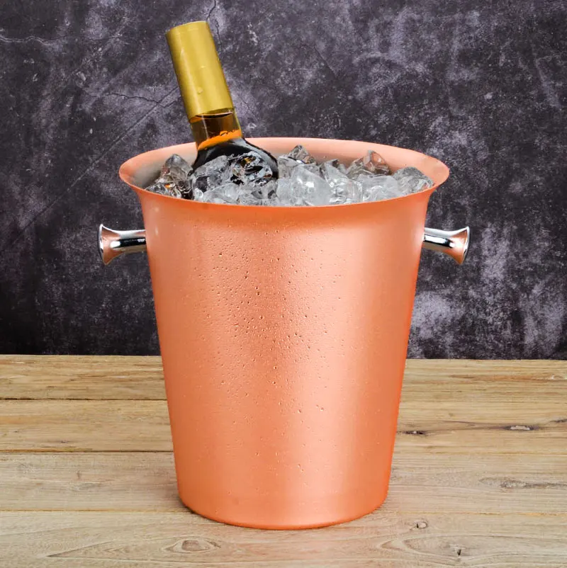 Stainless steel rose gold ice bucket / red wine barrel / plated