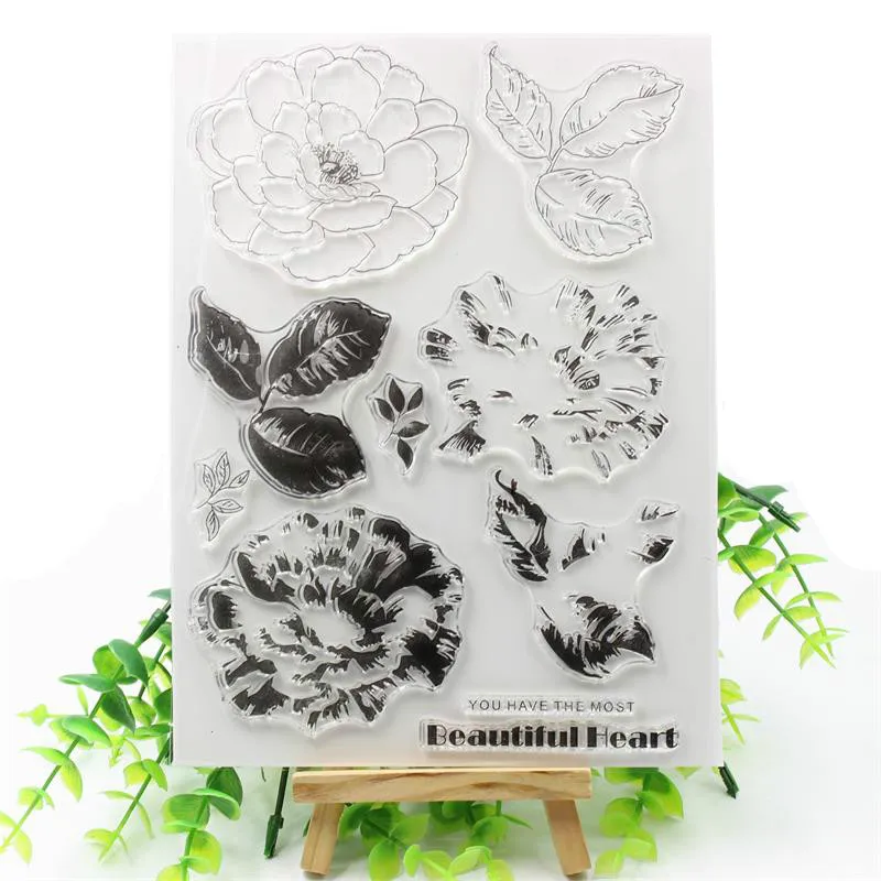 

Layering Flowers Transparent Clear Silicone Stamps for DIY Scrapbooking/Card Making/Kids Fun Decoration Supplies