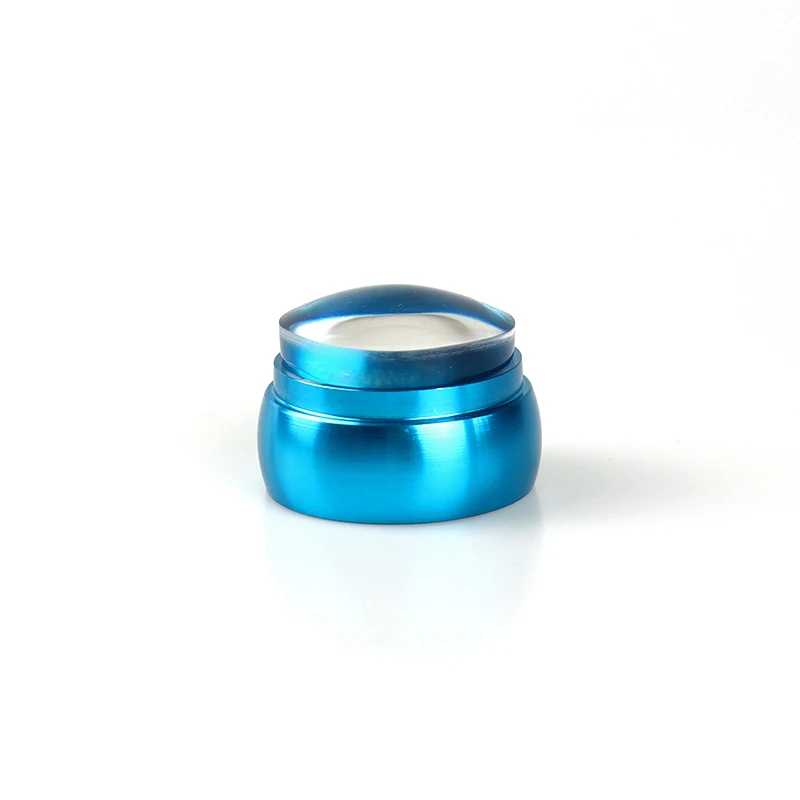 1 комплект силиконовая головка прозрачный штамп Metel ручка для ногтей Jely Stamper скребок с крышкой маникюрный шаблон инструменты для стемпинга - Цвет: blue