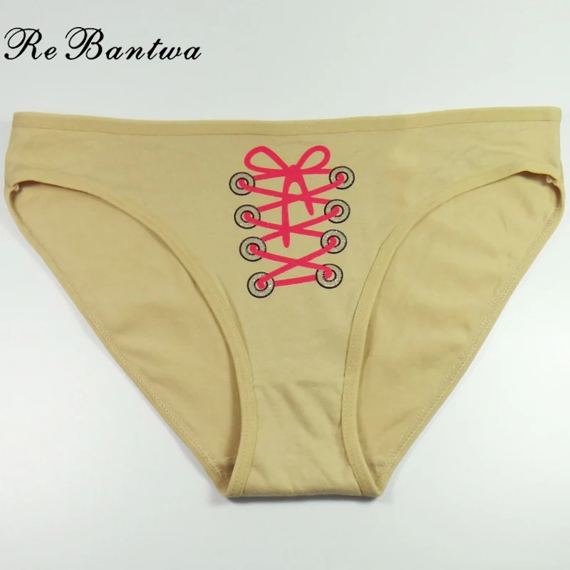 Rebantwa 3pcs Woman Underwear Cotton Female Cute Briefs Sexy Panties 