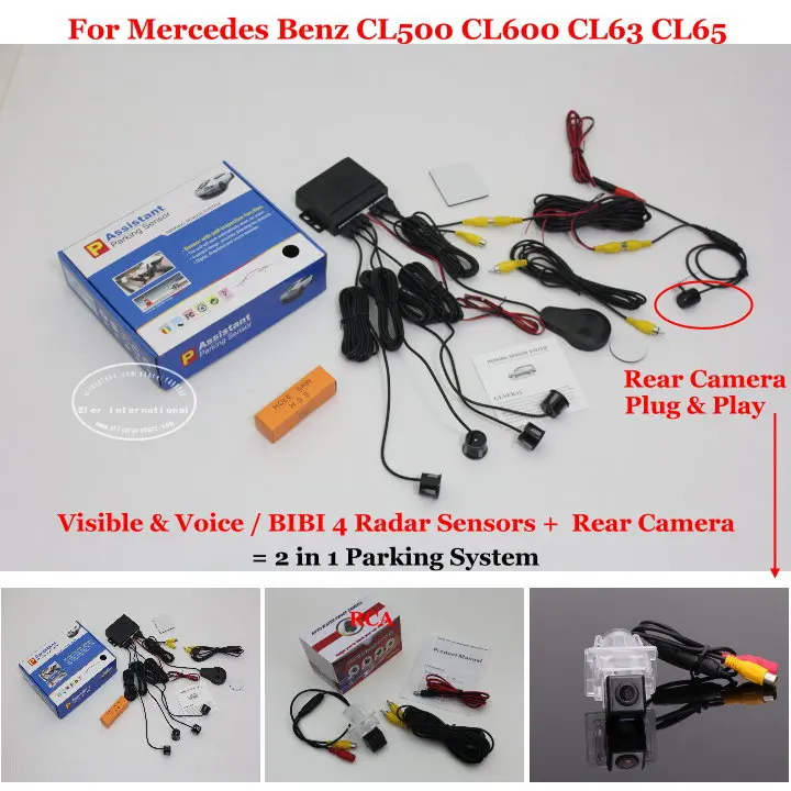 

For Mercedes Benz CL500 CL600 CL63 CL65 - Car Parking Sensors + Rear View Camera = 2 in 1 Visible & Vioce / Alarm Parking System