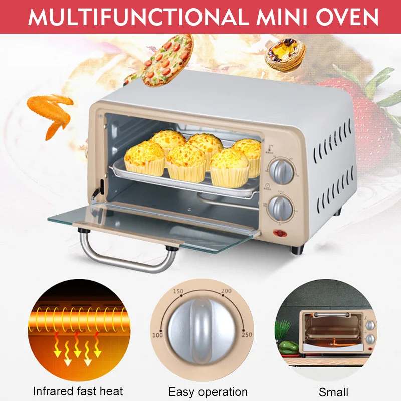 

Metal Electric Oven Barbecue Stainless Steel Push Button 4pcs Infrared Heating 3D Heat Source Double Baking