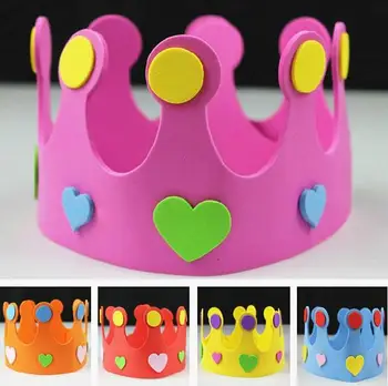 

Free Shipping 10pcs/lot Colorful EVA Party Cap/ Imperial Crown DIY Party Decorations For Children Or Adult Can Adjusted