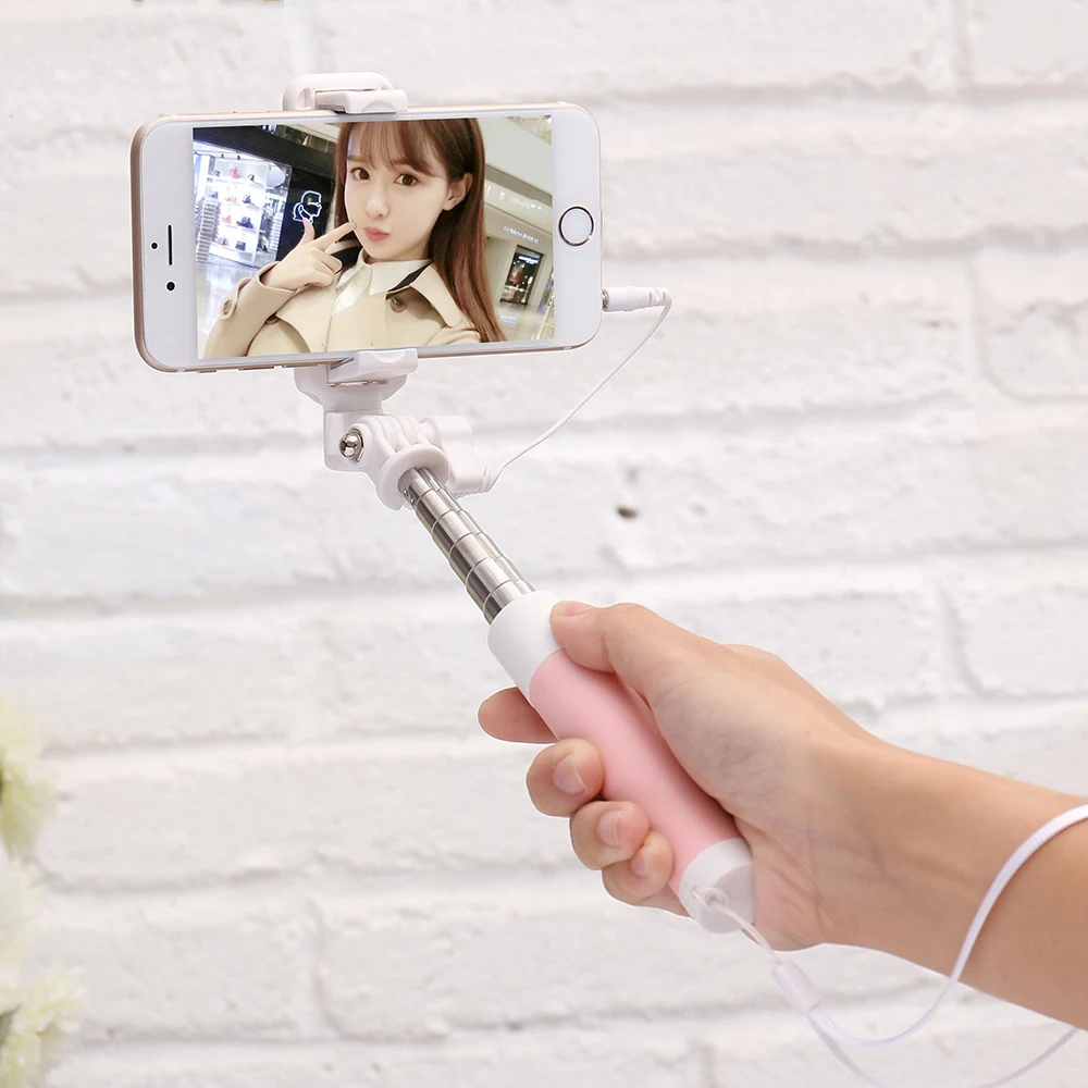 

FLOVEME Mini Macaron Extendable Selfie Stick 360 Degree Rotated Portable Self Monopod For iPhone Samsung Huawei Xiaomi Universal