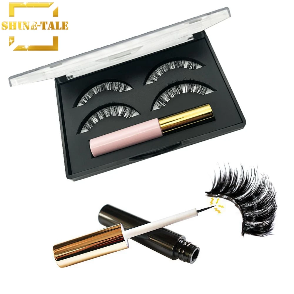 

Shine-Tale 3D Magnetic Eyelash Natural False Lashes Long Magnetic Lashes Synthetic Fiber Magnet Eyelashes Magnetic Eyeliner Kit