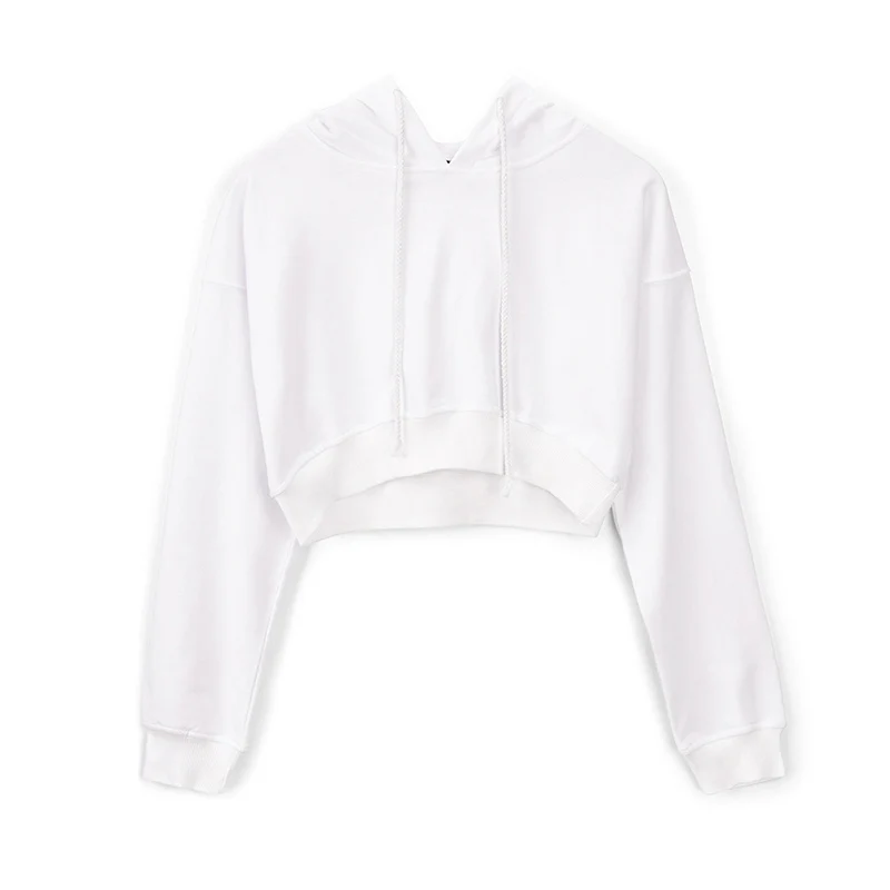 

Sweatshirt Cotton sexy belly button Sweatshirt women clothes 2019 Solid color ultra short bat sleeve New arrive fashion brand